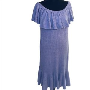 NWT Off or on the shoulder woman’s dress, LuLaRoe Cici dress, blue, size medium